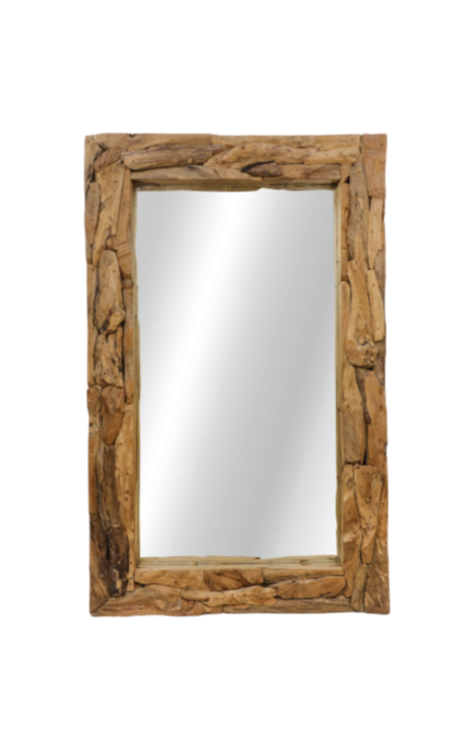 Wandspiegel Root - 200x7-9x100 - Naturel - Teak wortelhout/glas (MTR200)