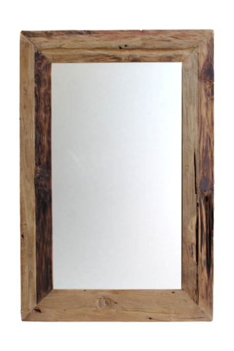Wandspiegel Rustiek - 90x70 cm - drijfhout teak (SPR9070)
